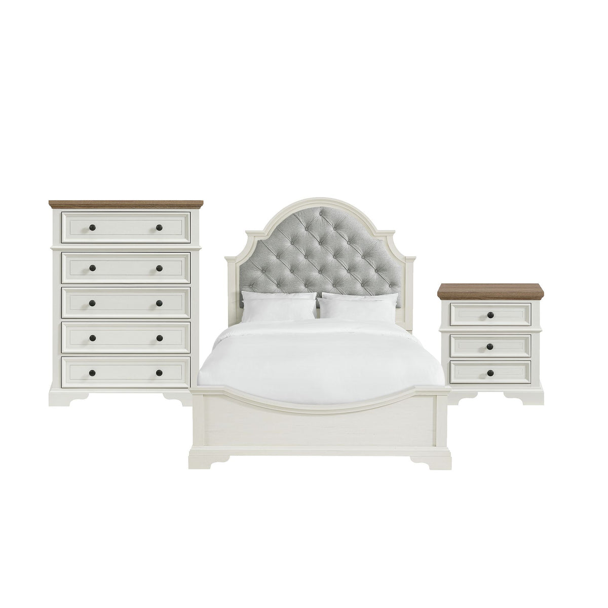Eastwood Youth Upholstered Bedroom Set in White by Elements International