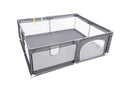 Fabric Baby Playpen, Baby Fence Play Area With Anti Slip Base - Gray