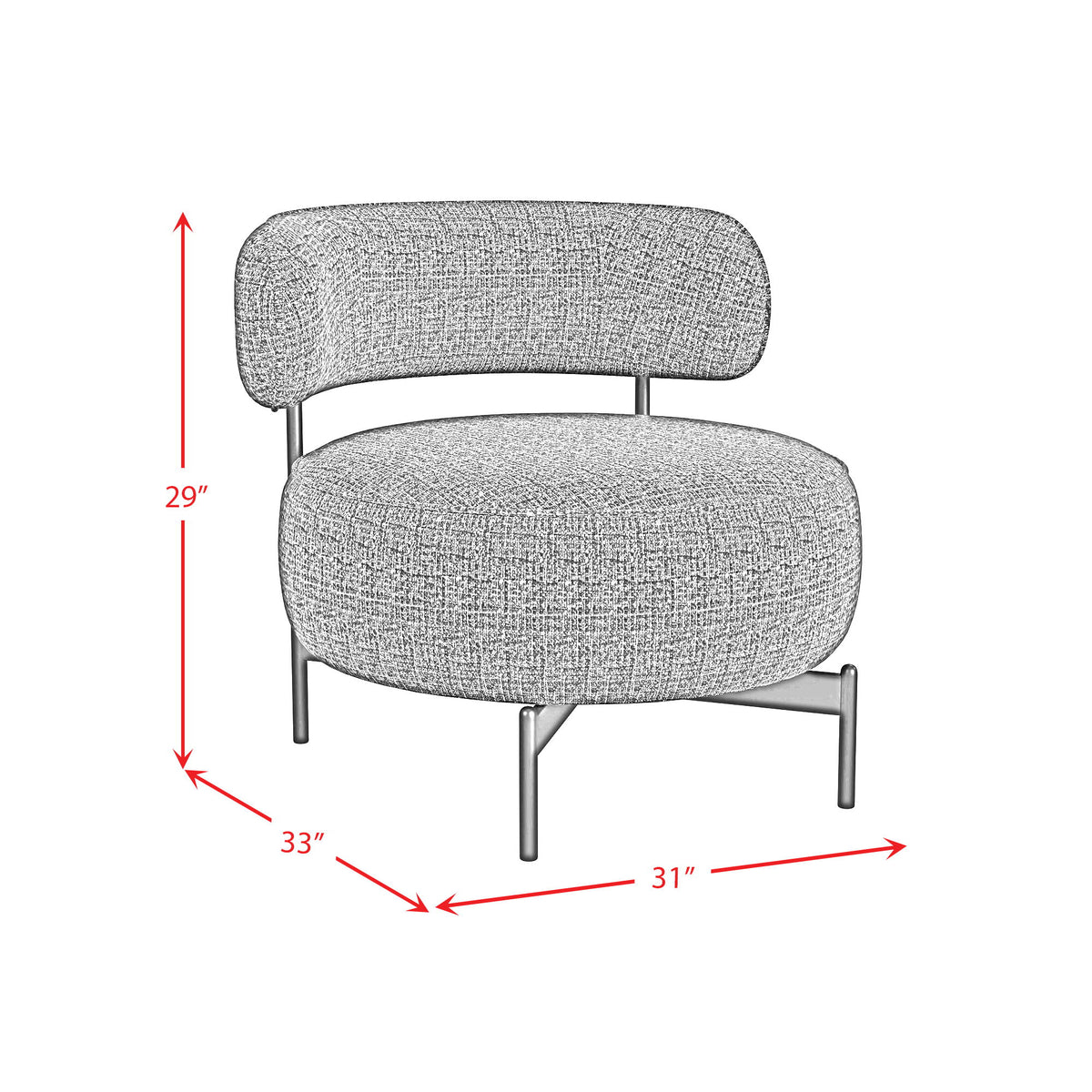 Antonia Swivel Chair in Heron Black by Elements International, view 3