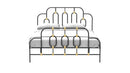 Ola Metal Bed, Black with Gold Detail, Full