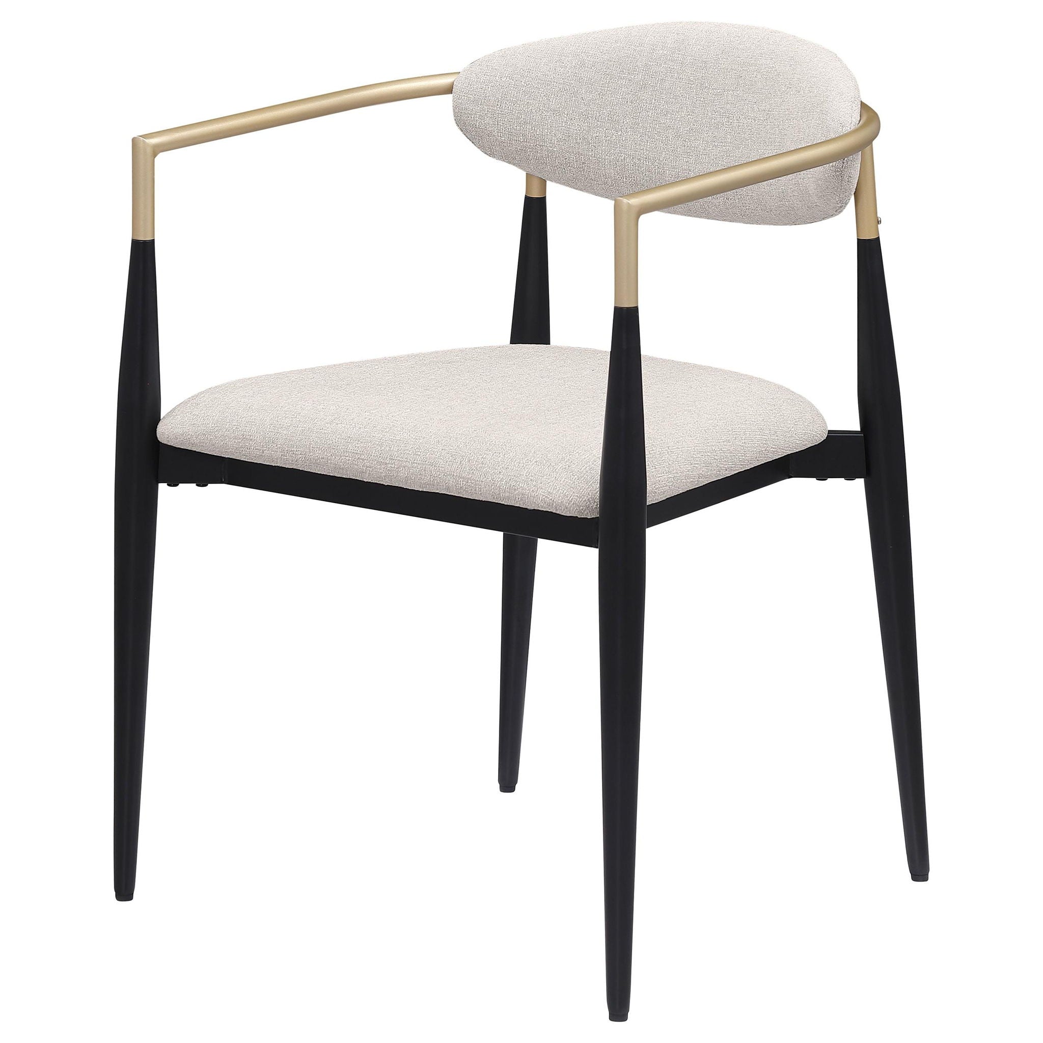 Alexis Fabric Upholstered Dining Arm Chair Beige (Set of 2) - Atlantic Fine Furniture Melbourne FL