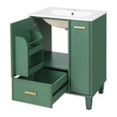 Bathroom Vanity With Sink, Deep Drawer, Door Shelf, 2 Tier Basket