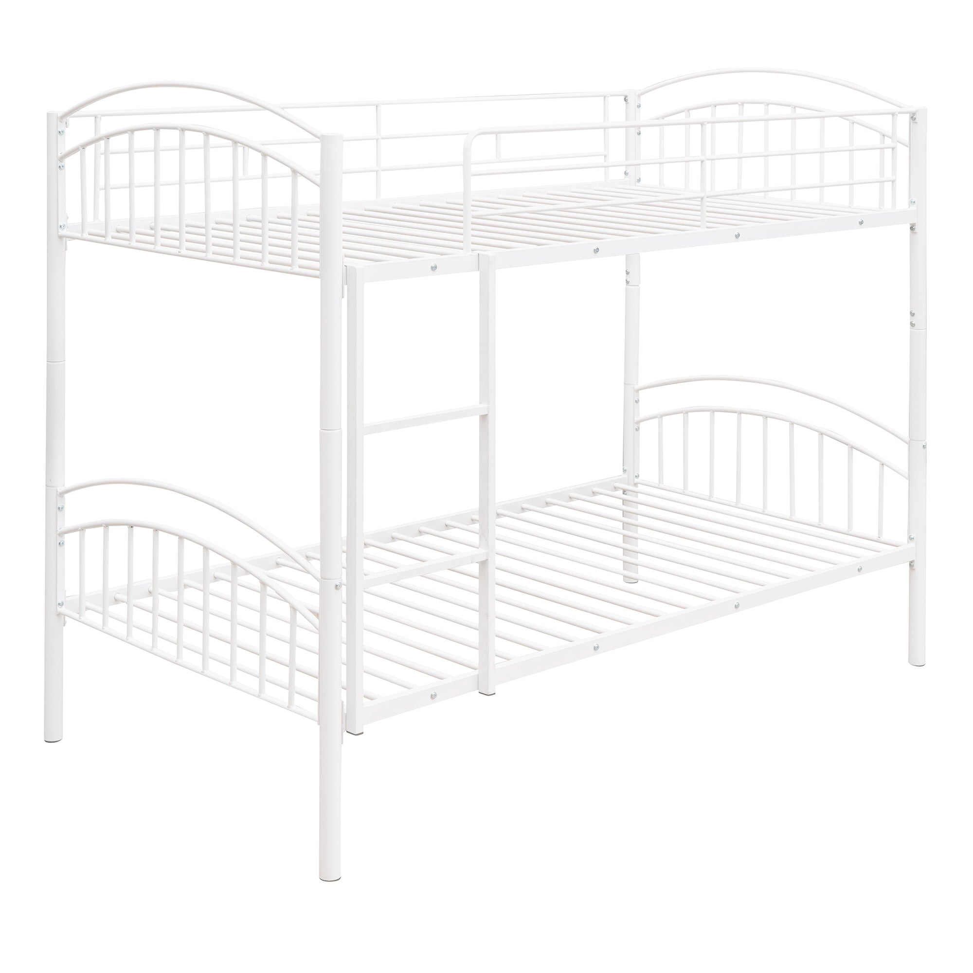 Twin Over Twin Metal Bunk Bed,Divided into Two Beds(White){OLD SKU:MF280424AAK} - Atlantic Fine Furniture Melbourne FL