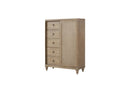 Queen Canopy Bedroom Set With A 2 Drawer Nightstand A Modern Dresser With Poster Mirror And A Door Chest - Sand