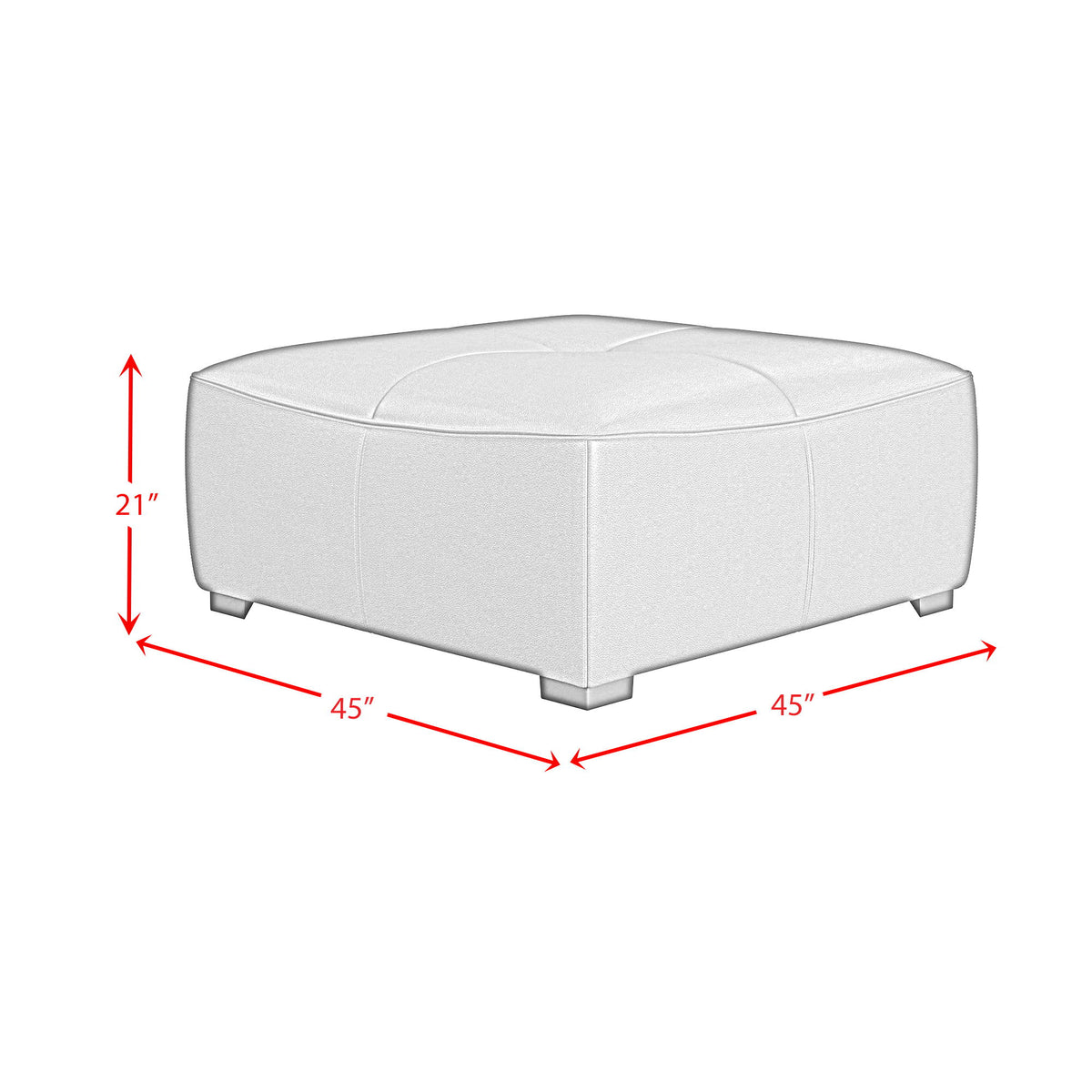 Blake Modular Ottoman in Pebble Tan by Elements International, view 3