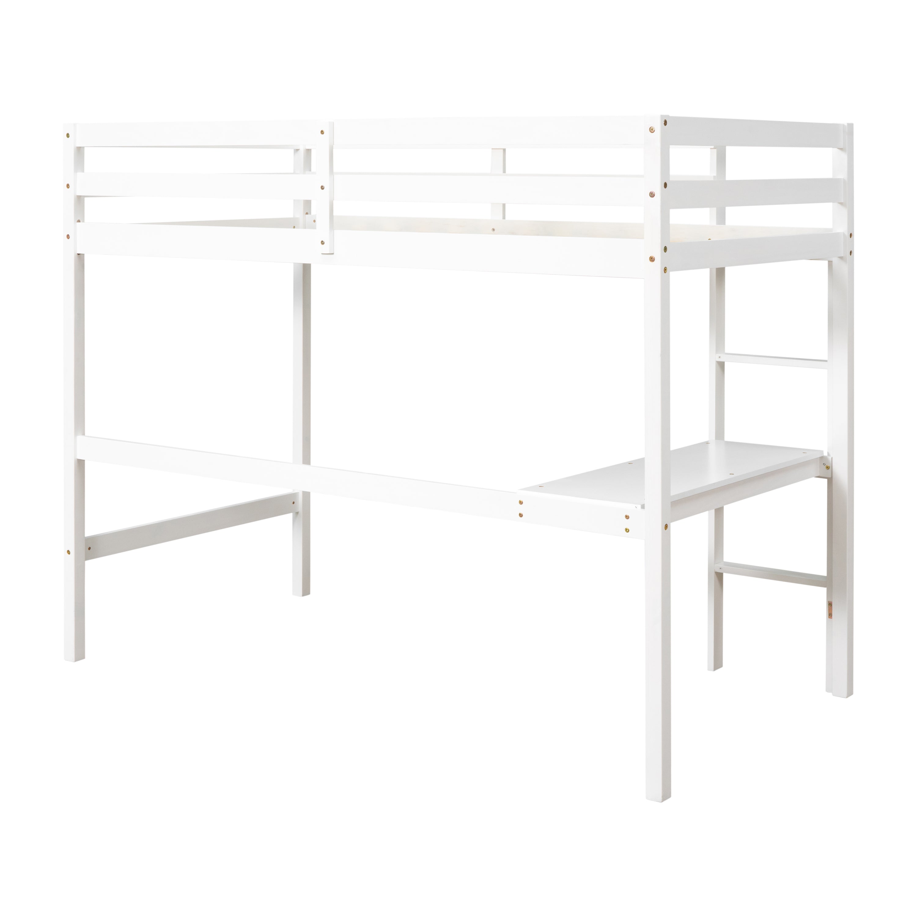Twin Loft Bed with built-in desk,White(Old SKU:W50450911)