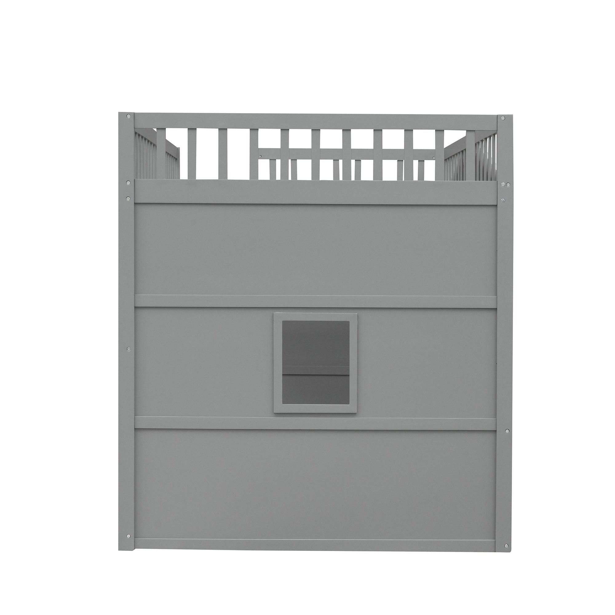 Full Size House Loft Bed With Ladder-Gray+White Frame - Atlantic Fine Furniture Melbourne FL