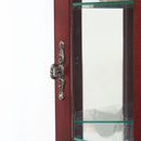 Corner Curio Cabinet With Lights, Adjustable Tempered Glass Shelves, Mirrored Back, Display Cabinet (E26 Light Bulb Not Included)