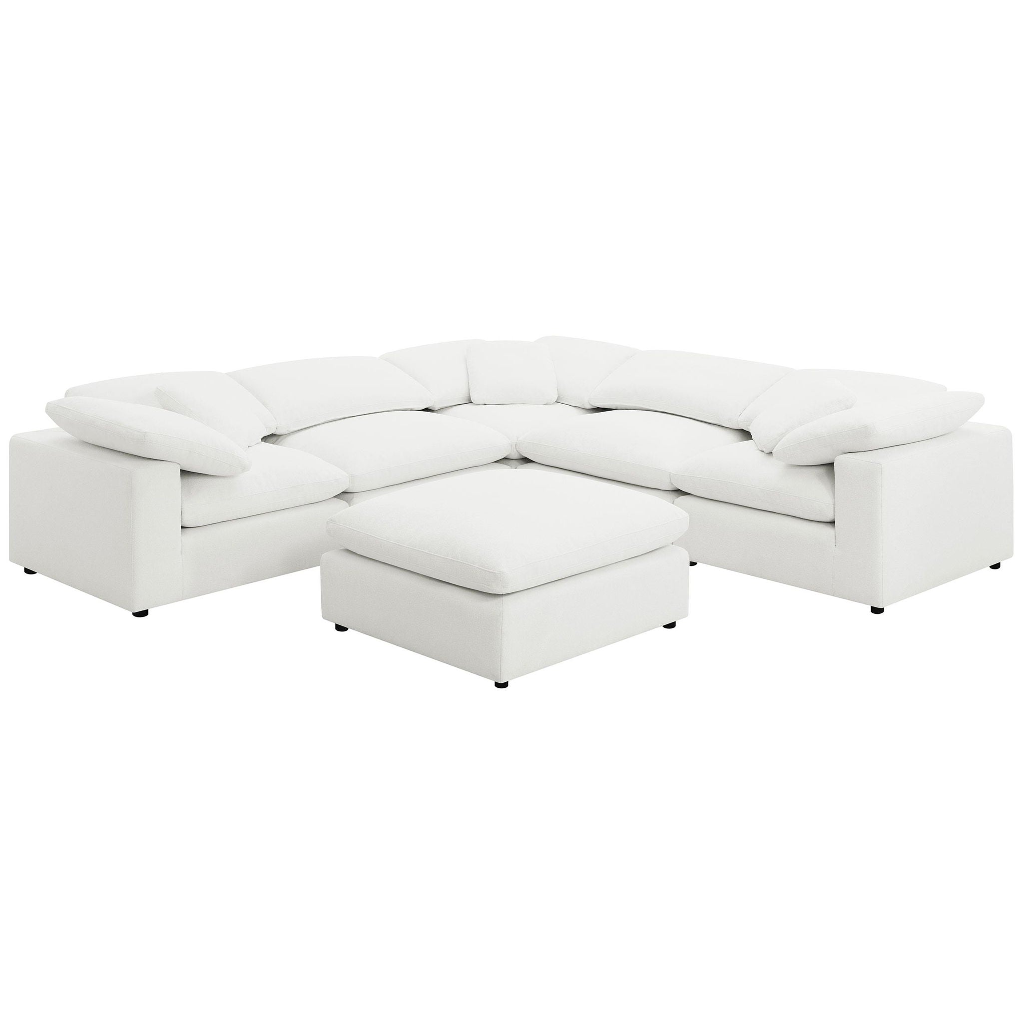 Raleigh Boucle Upholstered Armless Chair Ivory - Atlantic Fine Furniture Melbourne FL
