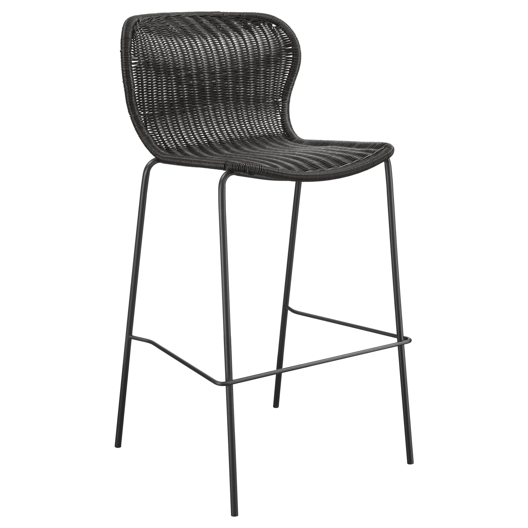 Mckinley Faux Rattan Metal Bar Chair Brown (Set of 2) - Atlantic Fine Furniture Melbourne FL