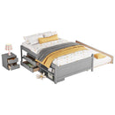 Versatile Bed With Trundle, Under Bed Storage Box And Nightstand