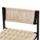 Style B, Woven Bar Stools With Backrest, Paper Rope Weave Dining Chairs For Kitchen Island - Creamy White