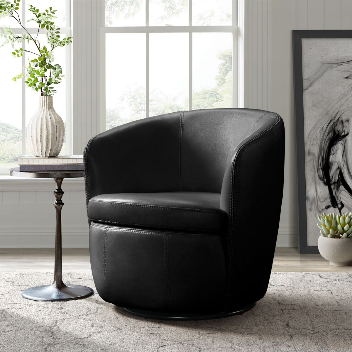 Vito Swivel Chair in Beige by Elements International, view 6