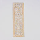 Floral Hand Carved Mandala Rectangular Wall Decor Accent - Gold / White