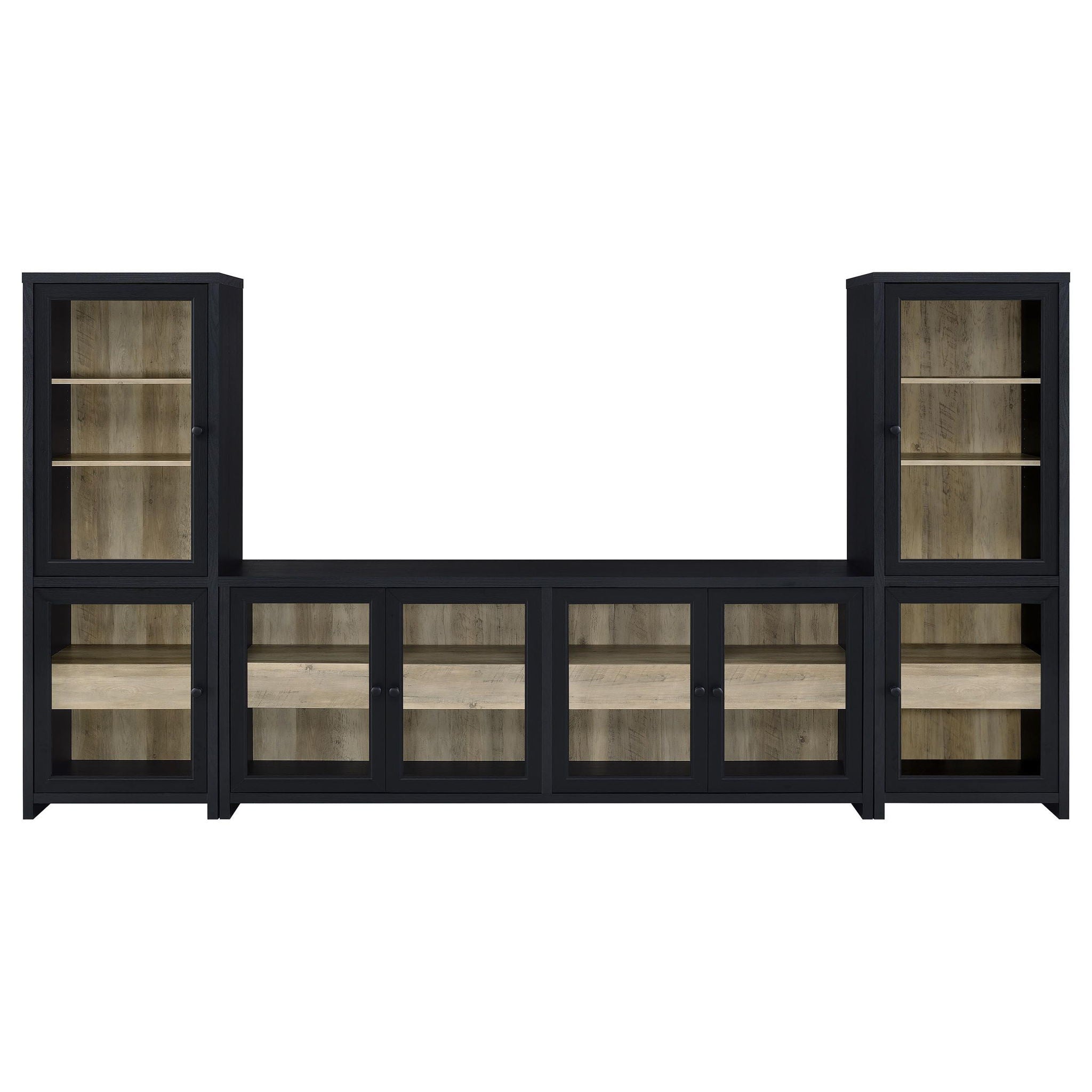 Denison 3-piece Entertainment Center 79-inch TV Stand Black