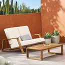 Paloma - Contemporary Loveseat And Coffee Table Set With Weather Resistant Cushions