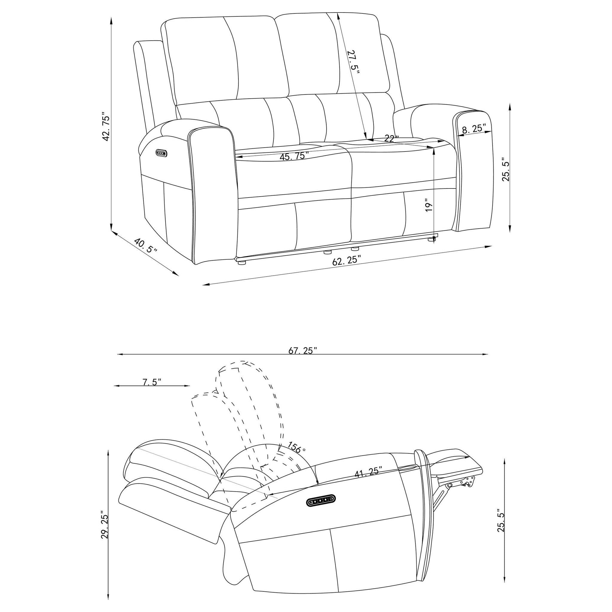 Brickston 2-piece Triple Power Reclining Sofa Set Grey