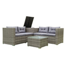 4 Piece Patio Sectional Wicker Rattan Outdoor Furniture Sofa Set With Storage Box