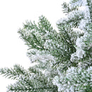 7Ft Snow Flocked Hinged Artificial Christmas Tree With Fluffy Branches And Snow Tips - White