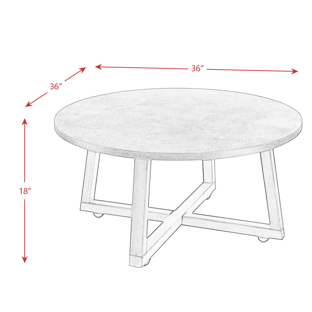 Industrial 3 Piece Occasional Table Set in Brown by Elements International, view 2