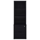 Multifunctional Bookcase With Three Open Shelves, 2 Drawers, Dual USB Charging Outlet