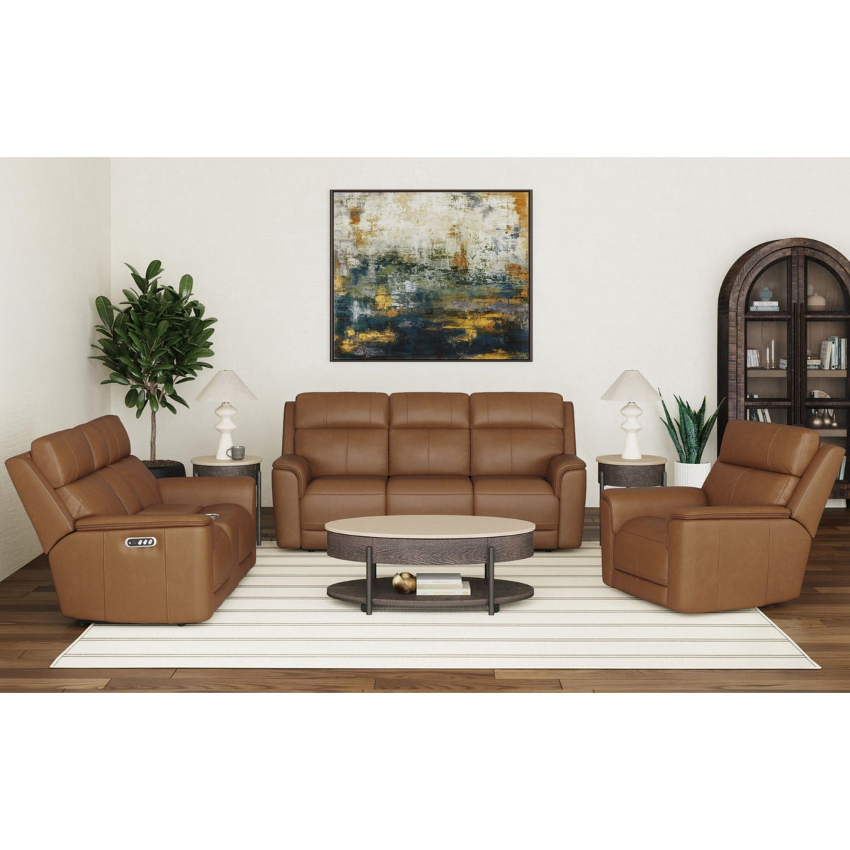 Mustang P3 Loveseat With Console in Dark Brown by Elements International, view 7