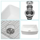 Ceramic Farmhouse Sink, Apron Front Single Bowl With Arch Edge