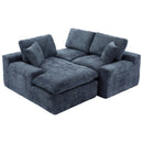 Cloud Sectional Sofa With Double Layer Cushion And Side Pockets, Free-Combined