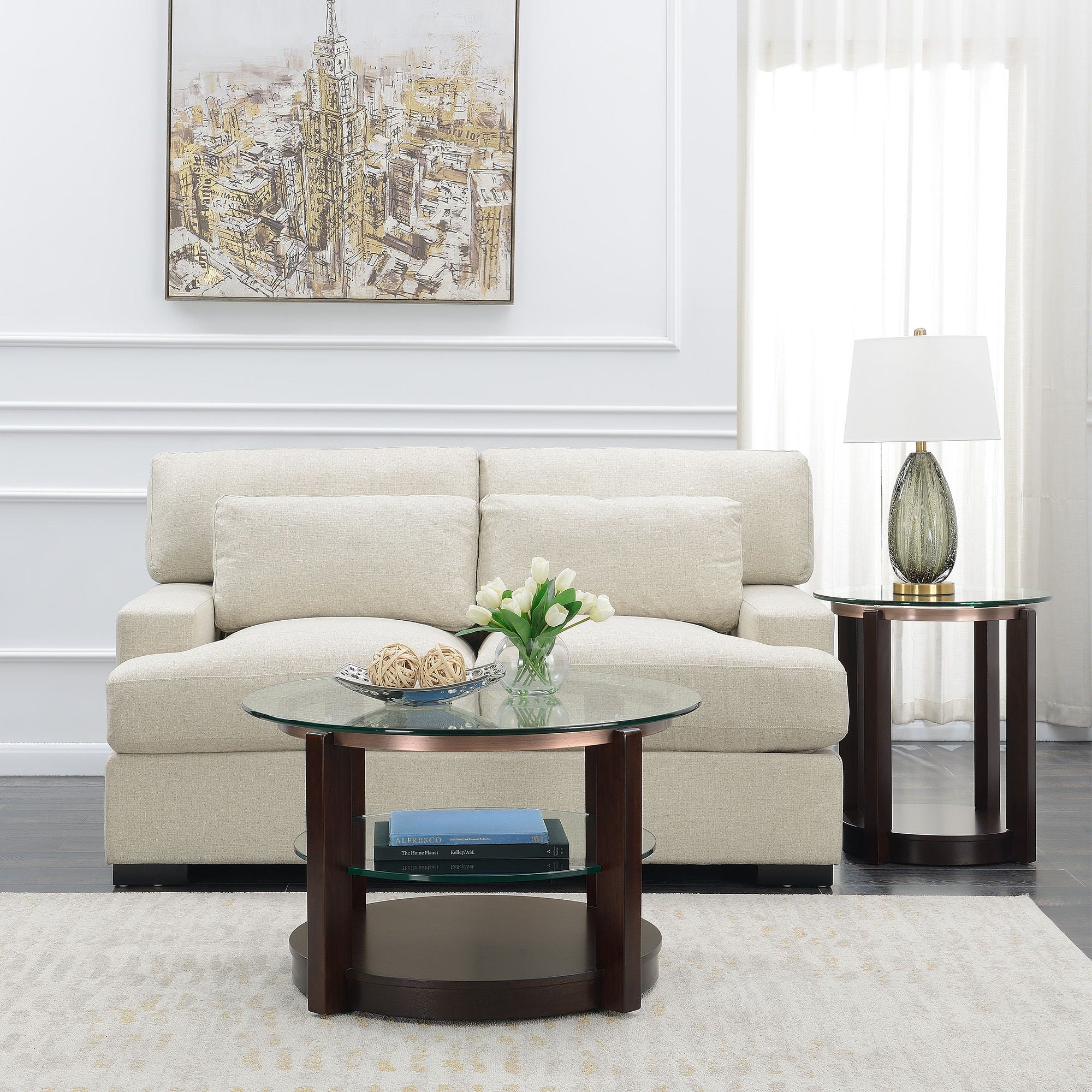 Elsa Occasional Table Set in Dark Brown by Elements International