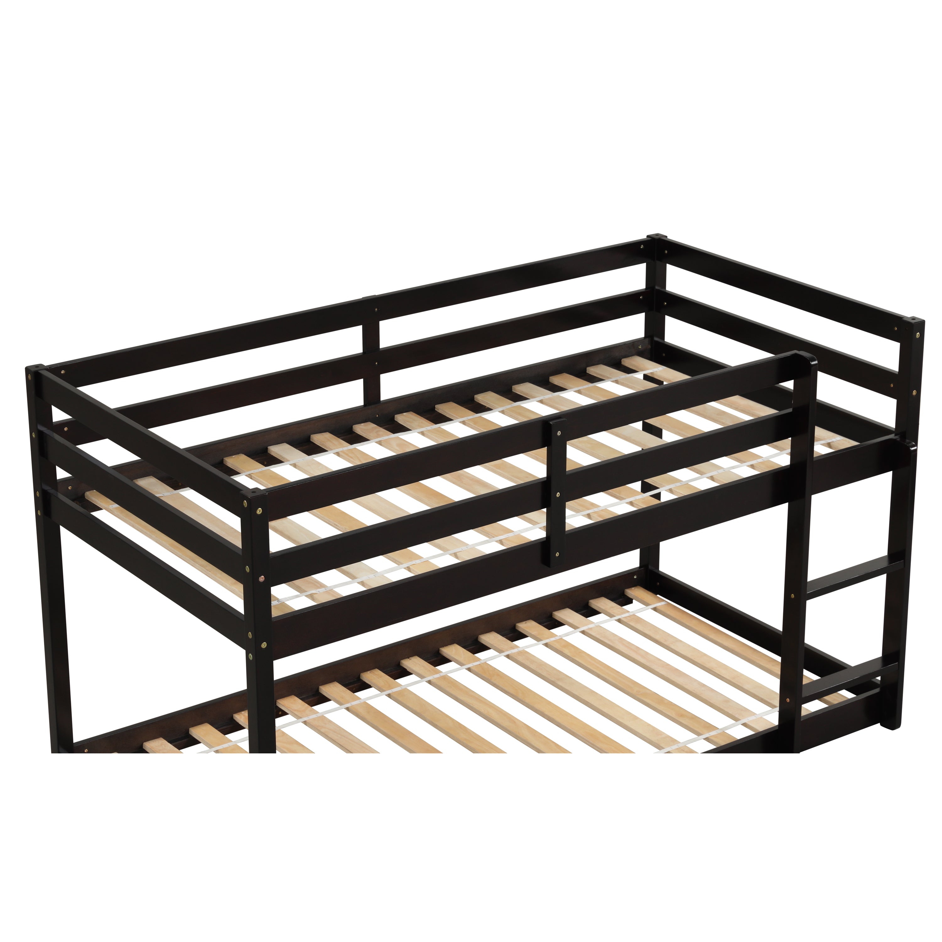 Twin over Twin Floor Bunk Bed,Espresso - Atlantic Fine Furniture Melbourne FL