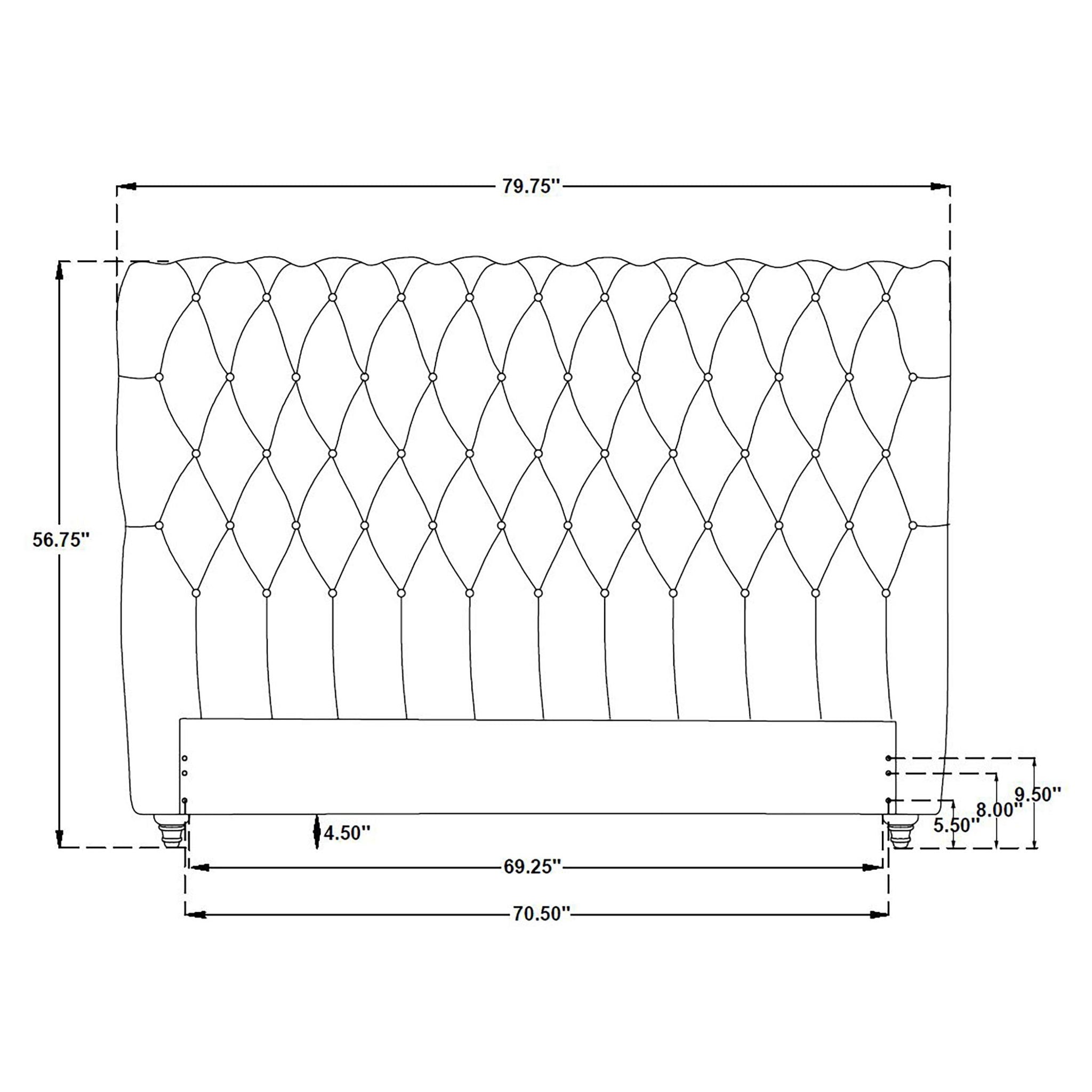 Devon 57-inch Upholstered California King Headboard Wine Red