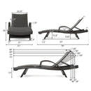 Salem - Contemporary Wicker Chaise Lounge With Arm, Weather Resistant