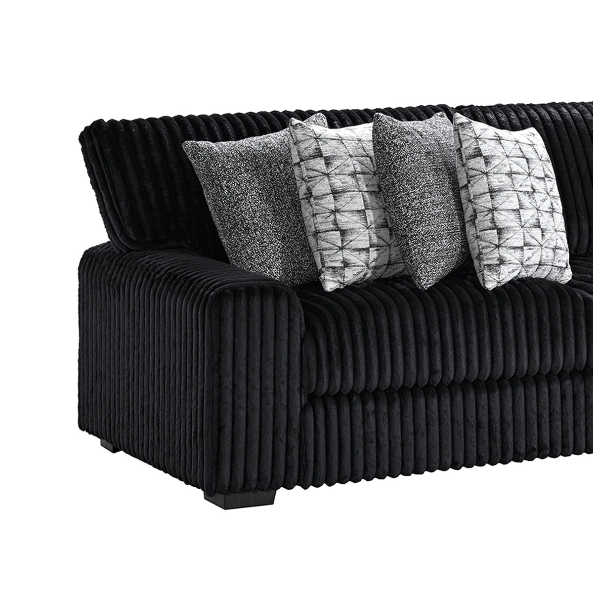Nightfall Sectional Set With 1 Pillow in Black by Elements International, view 8