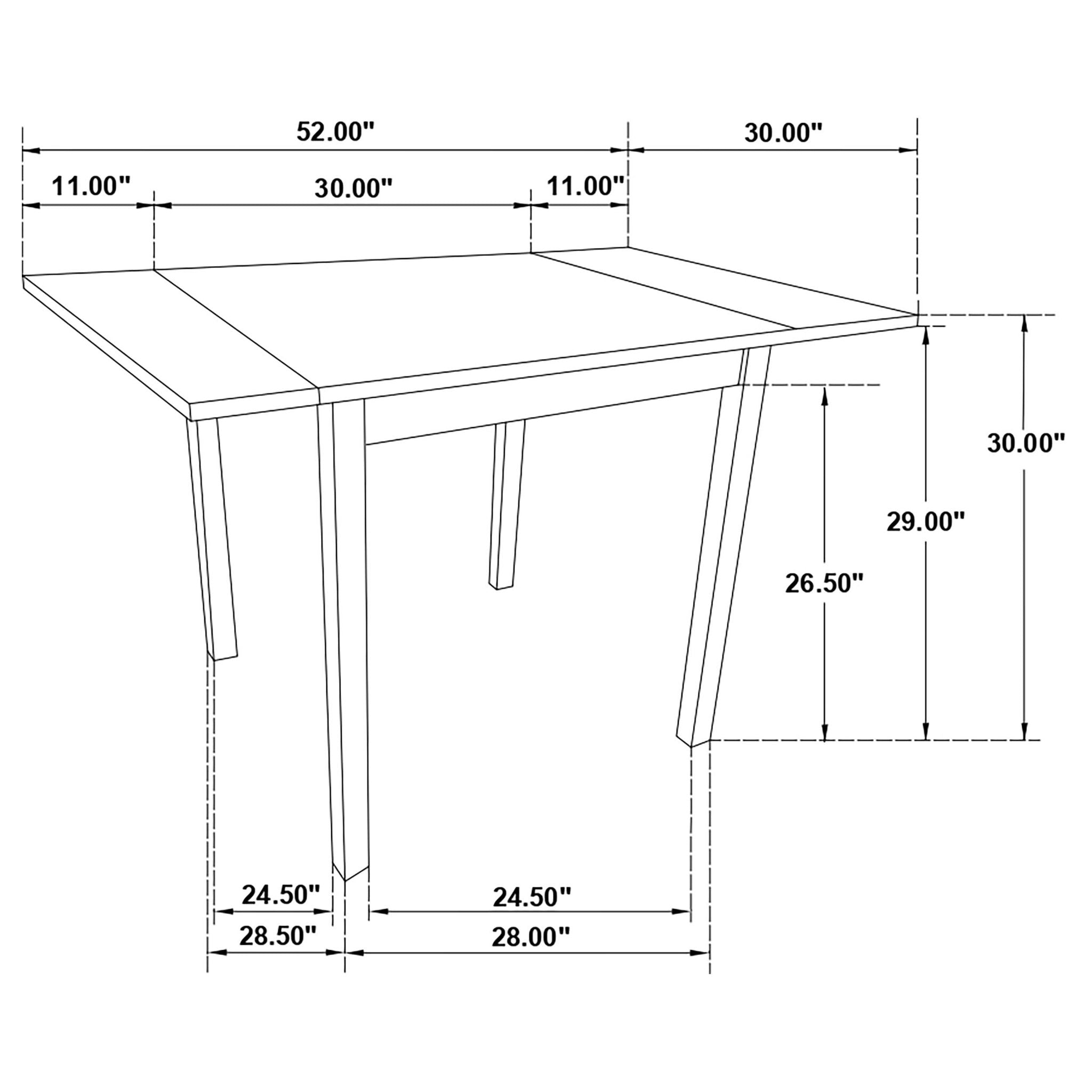 Kelso Rectangular 52-inch Extension Dining Table Cappuccino