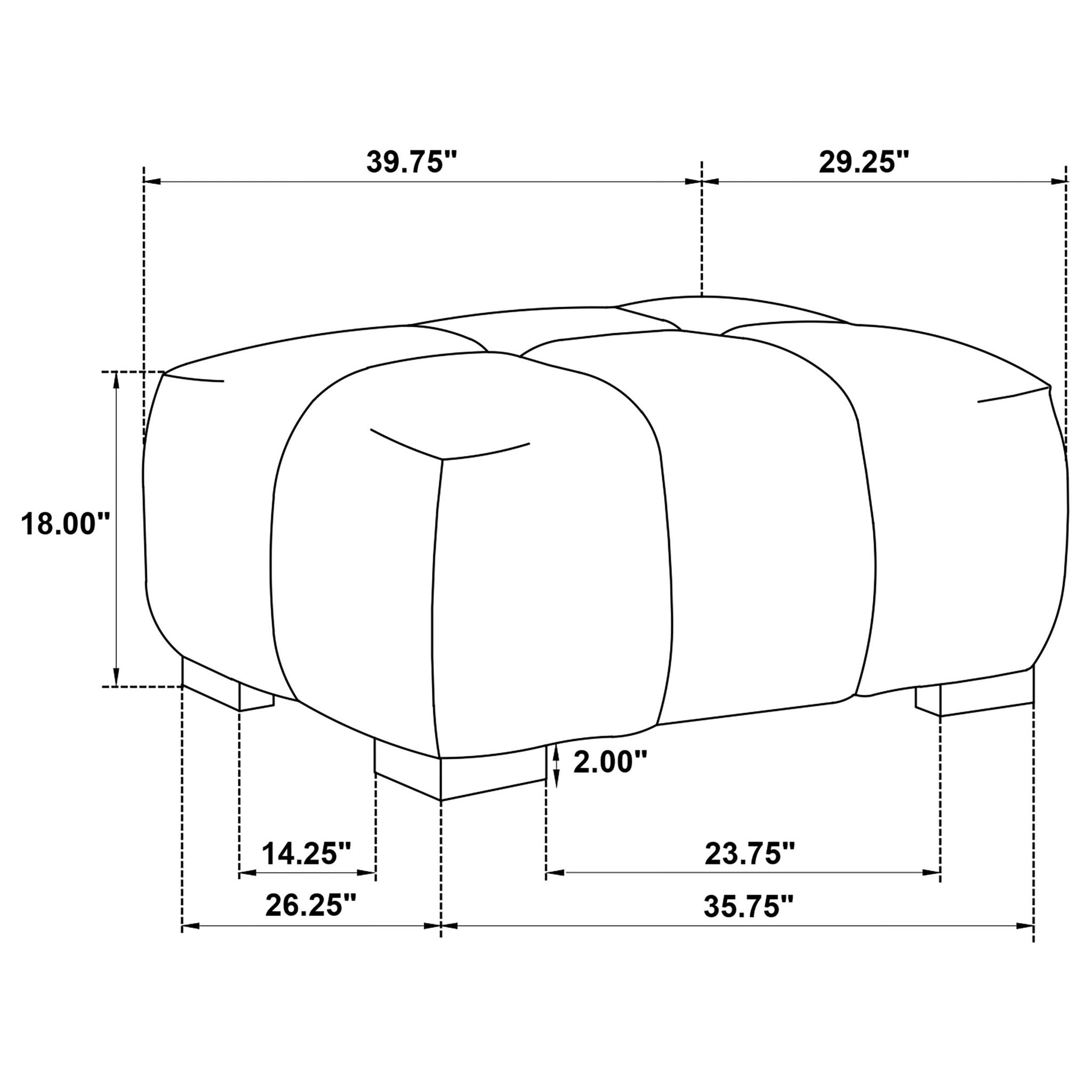 Octavia Upholstered Rectangular Ottoman Amber