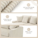 Sectional With Bluetooth Speakers L Shaped Couch With Console USB Charger, Cup Holders Storage Ottoman Deep And Wide Seat Cloud Sofa