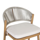 Outdoor Bar Height Metal Frame Counter Stools With Scallop Shaped Backrest & Water Resistant Cushions