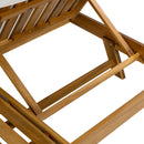 Acacia Wood Lounge Chaise Set With Headrest And Water Resistant Cushions - Beige