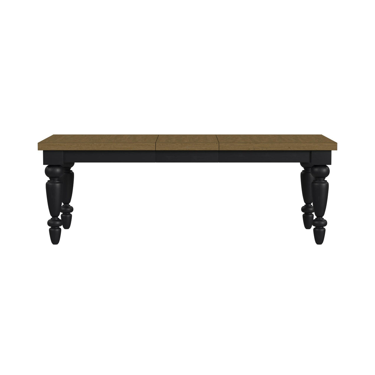 Heritage Rectangular Dining Table With 18" Leaf in Oak Brown And Black by Elements International, view 3