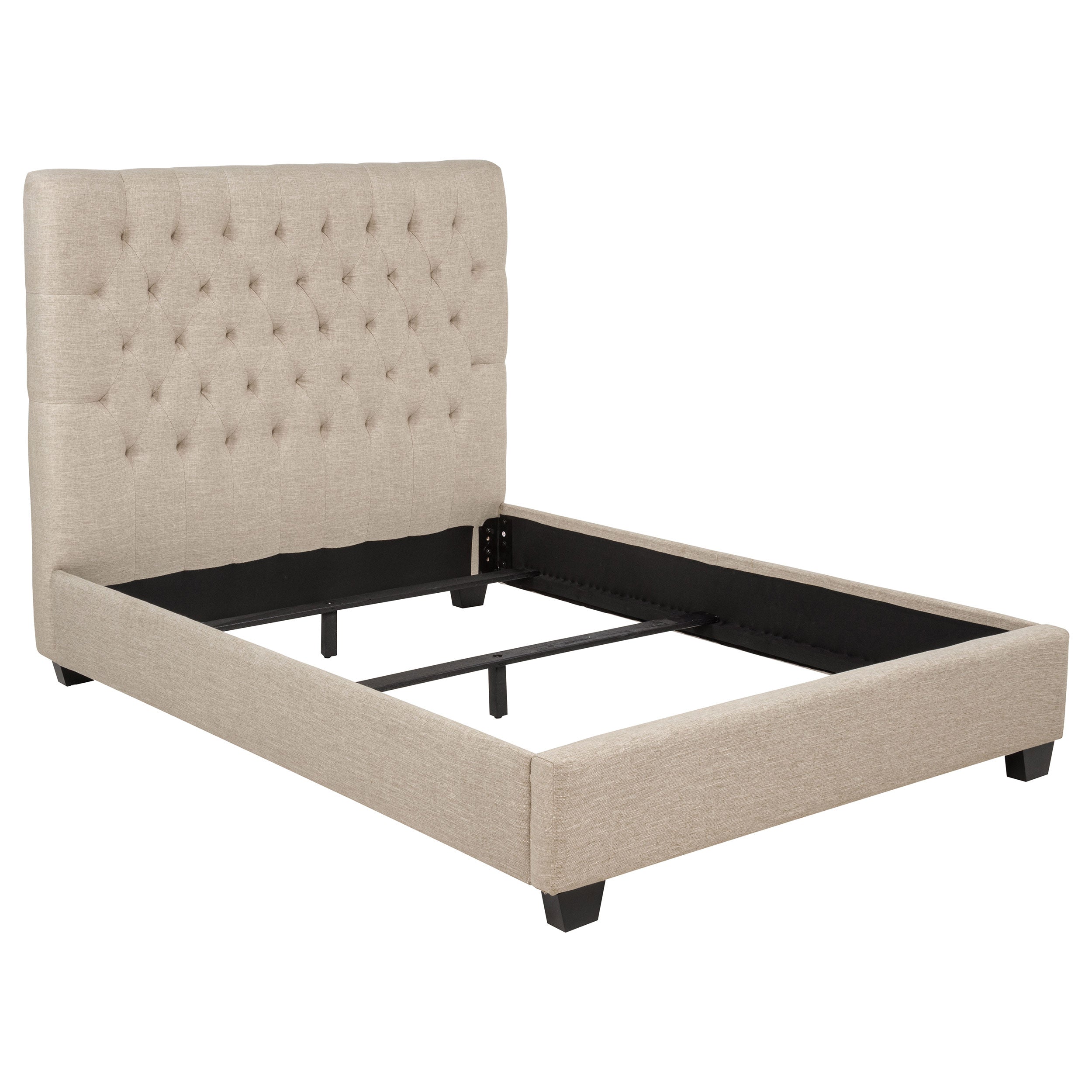 Chloe Upholstered Full Panel Bed Oatmeal — view 1
