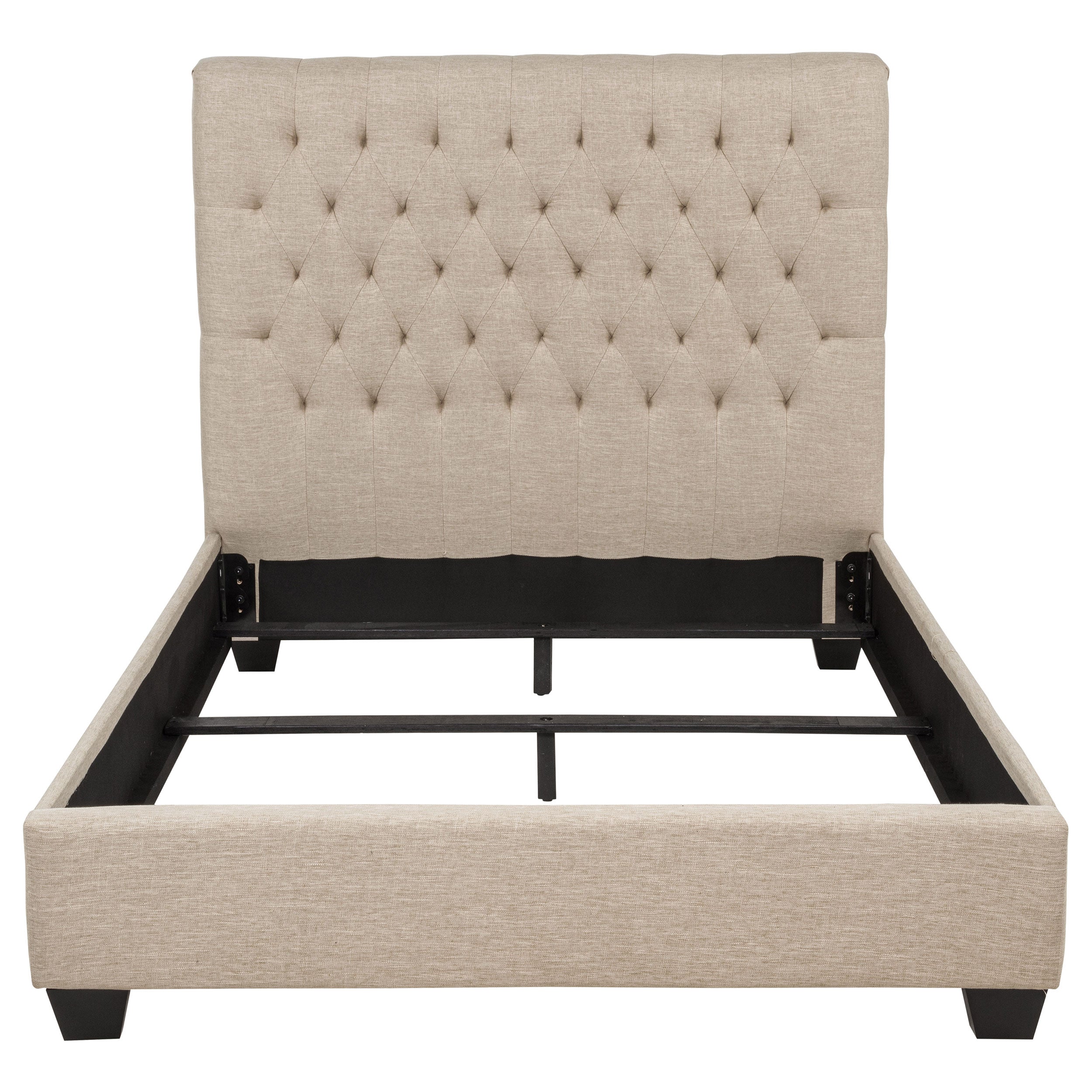 Chloe Upholstered Full Panel Bed Oatmeal — view 4