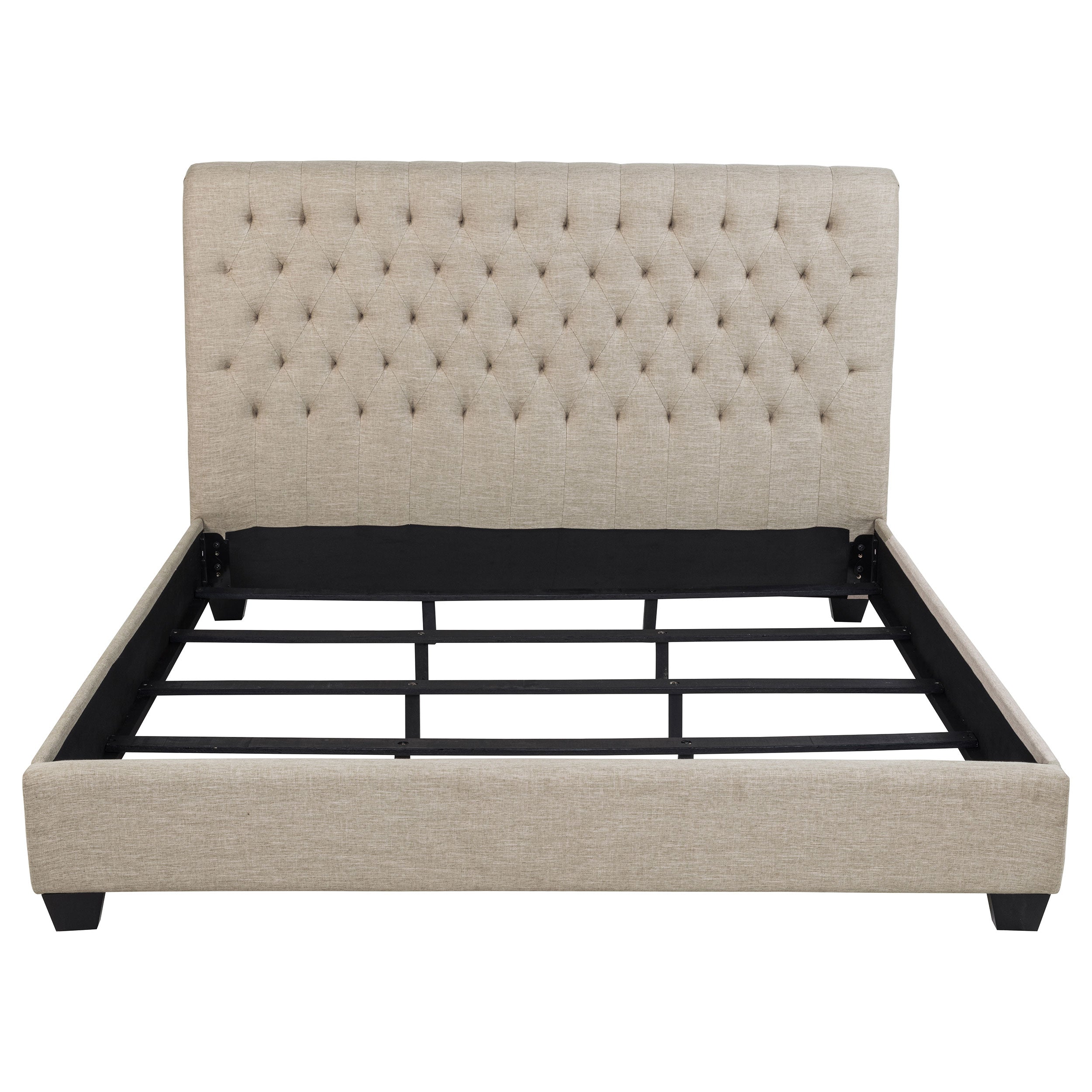 Chloe Upholstered Eastern King Panel Bed Oatmeal — view 4