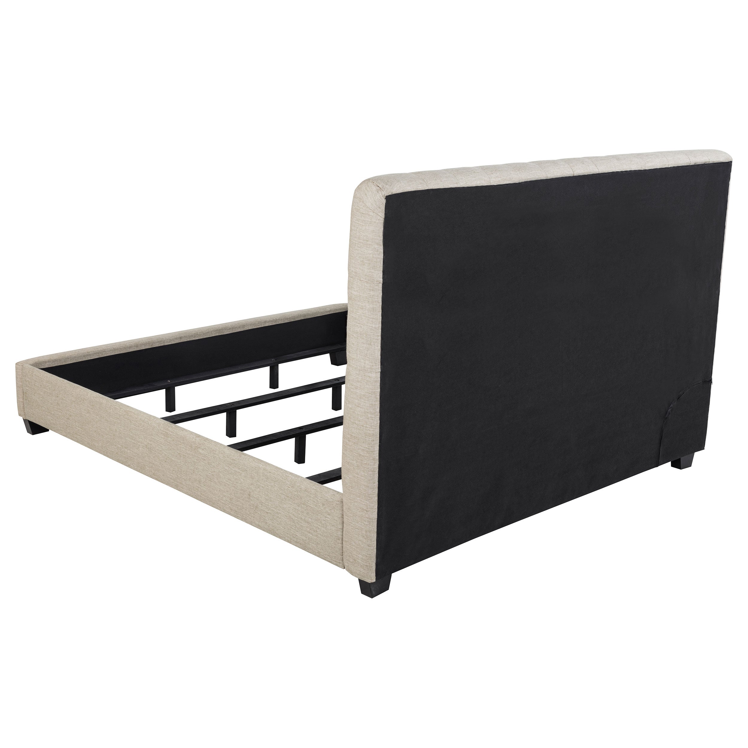 Chloe Upholstered Eastern King Panel Bed Oatmeal — view 5