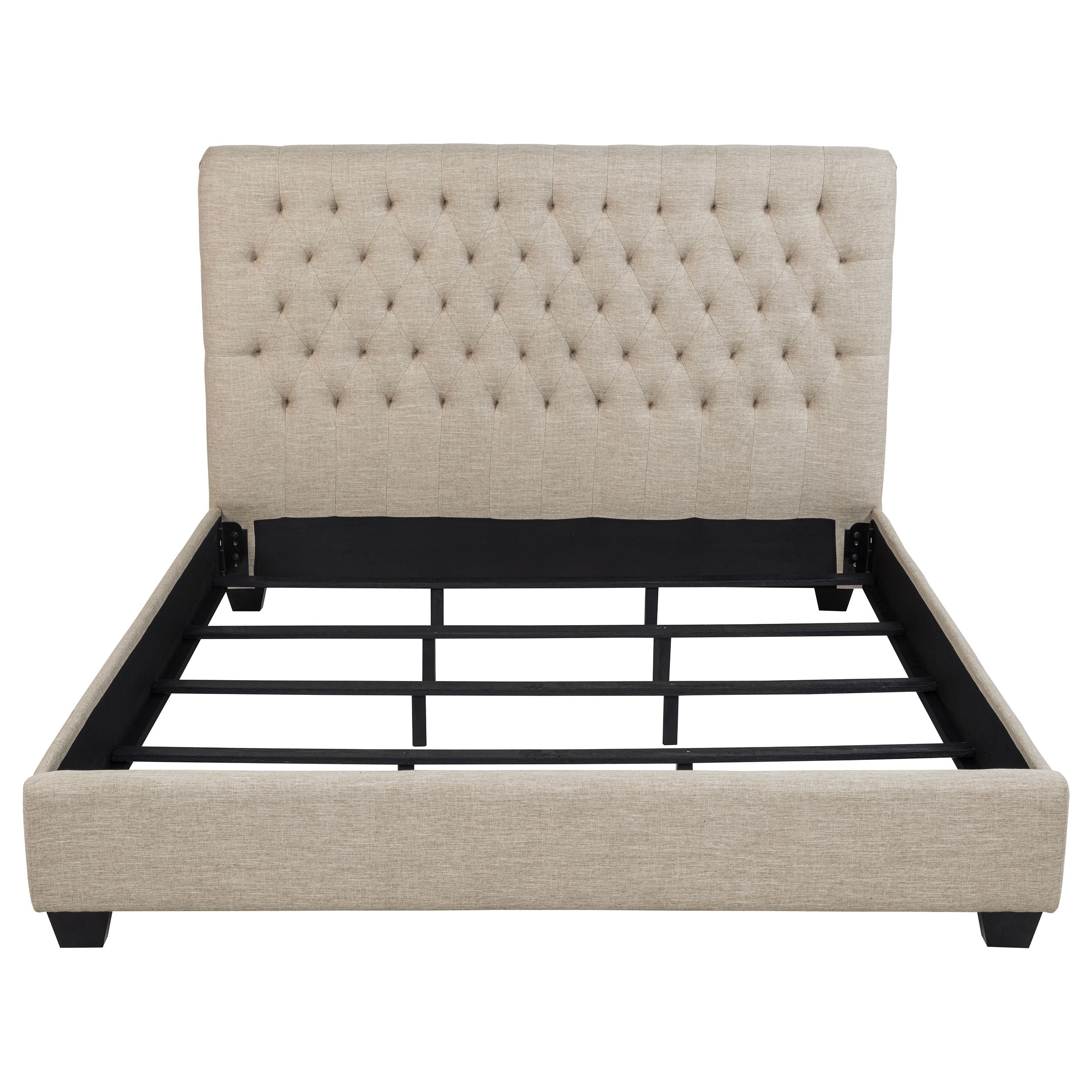 Chloe Upholstered California King Panel Bed Oatmeal — view 4