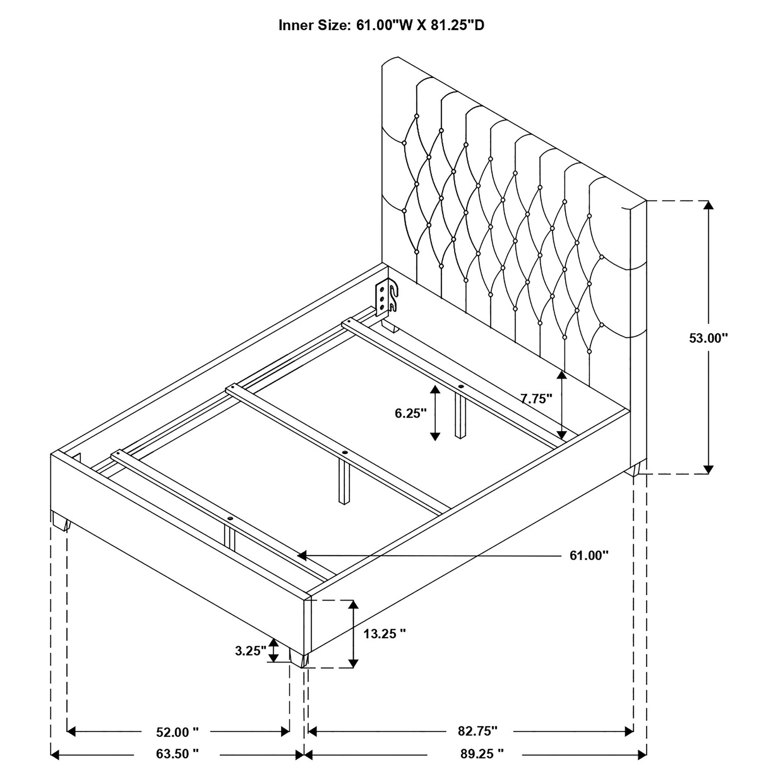 Chloe Upholstered Queen Panel Bed Oatmeal — view 7