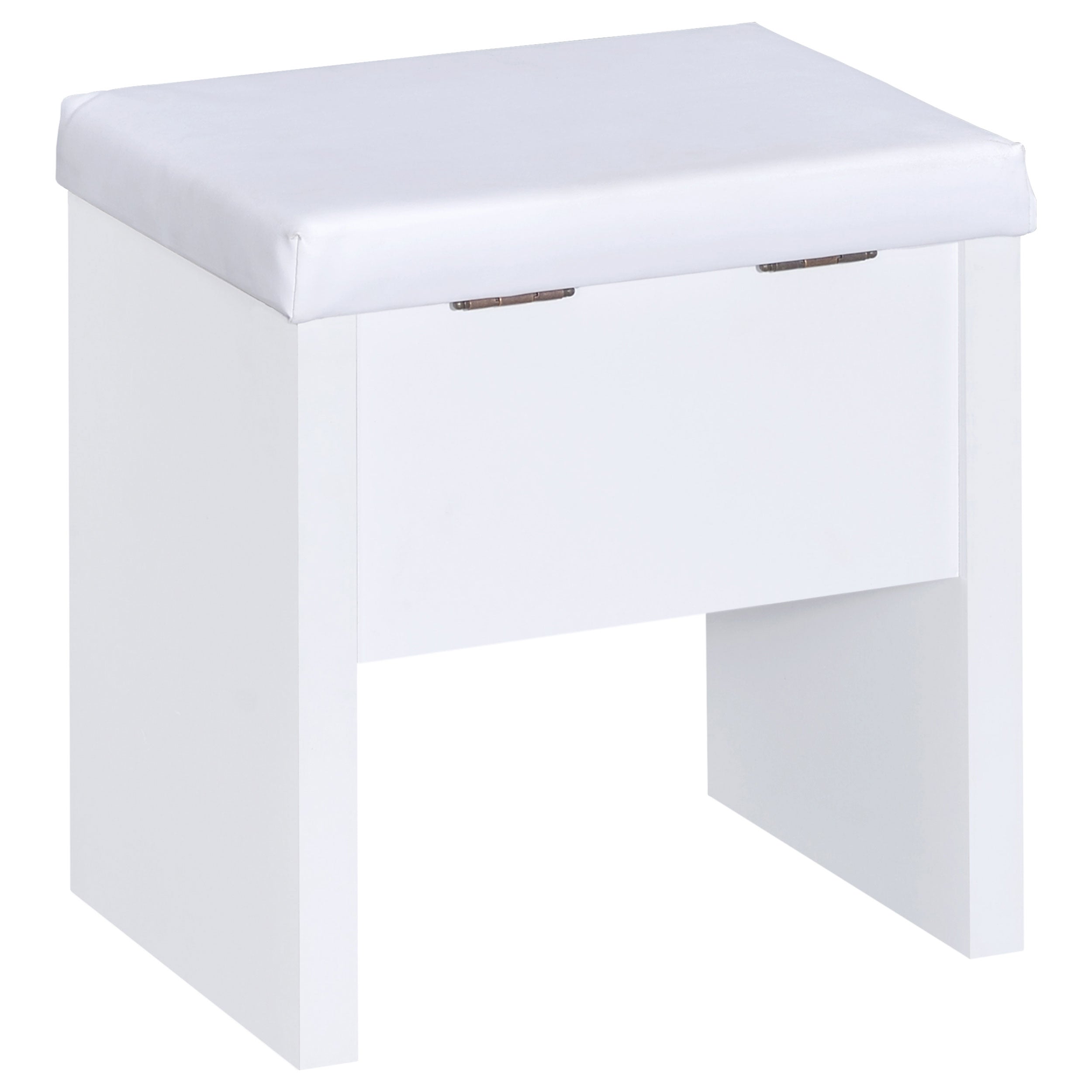 Harvey Vanity Set with Lift-Top Stool White — view 16