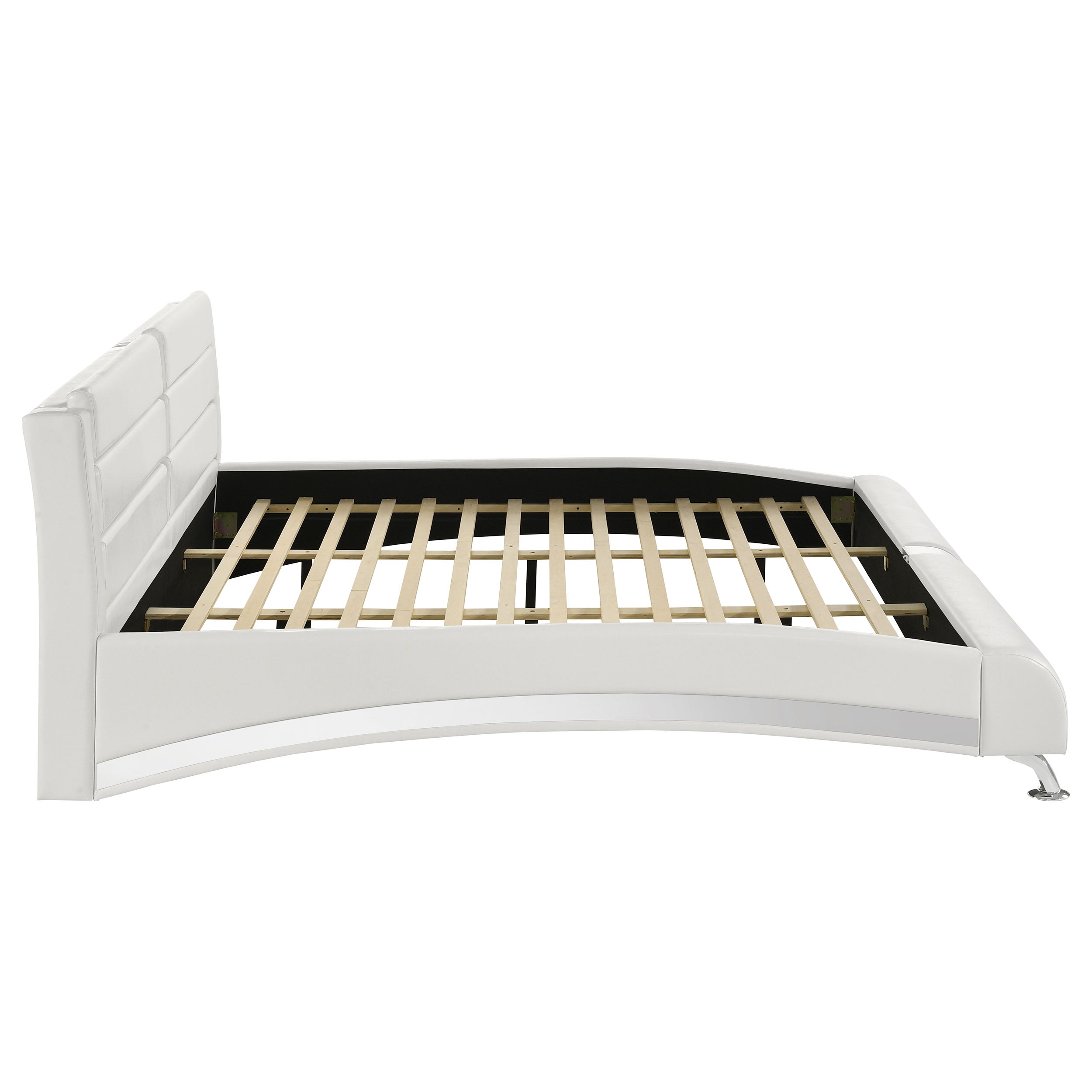 Jeremaine Upholstered Eastern King Sleigh Bed White — view 6