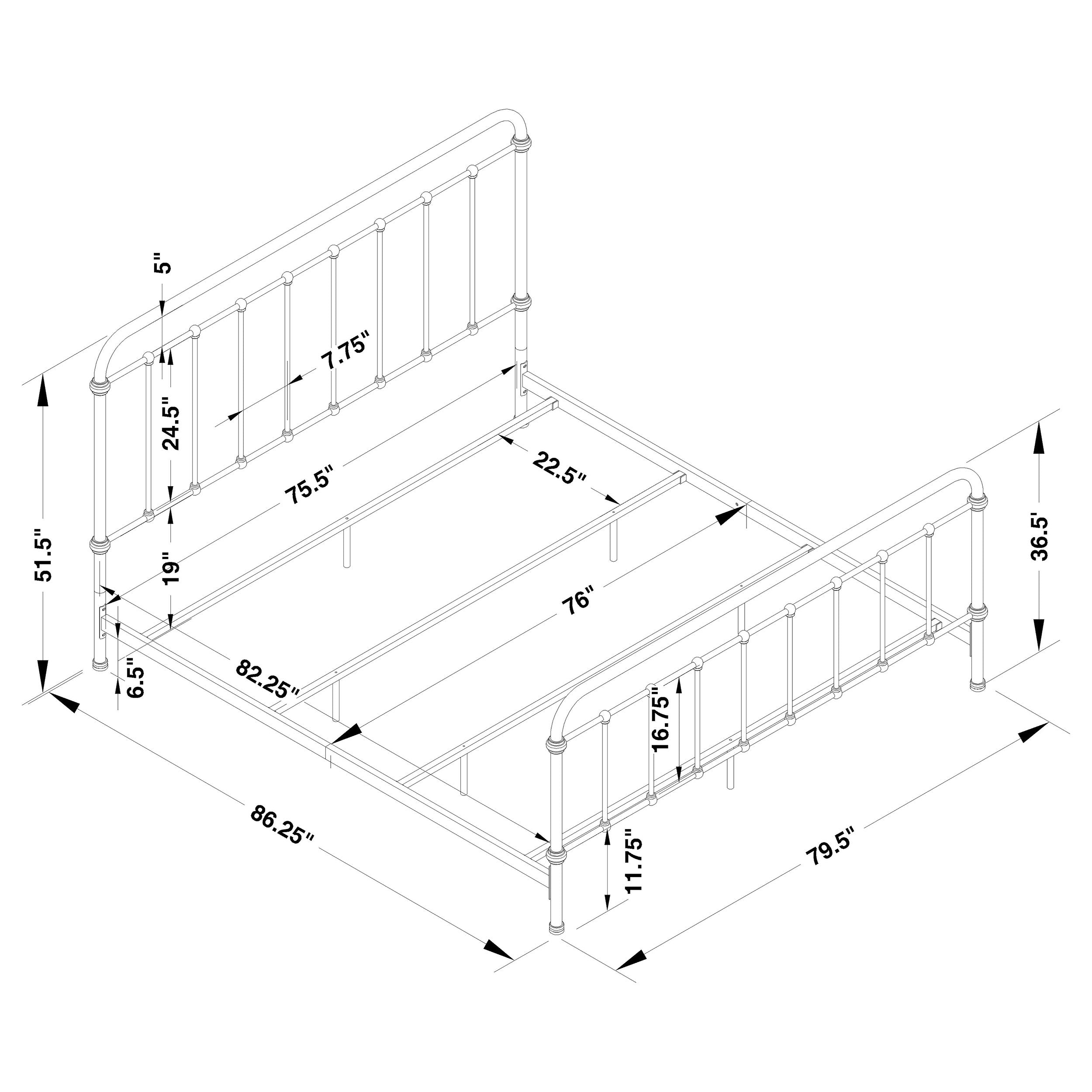 Livingston Metal Eastern King Open Frame Bed Dark Bronze — view 10
