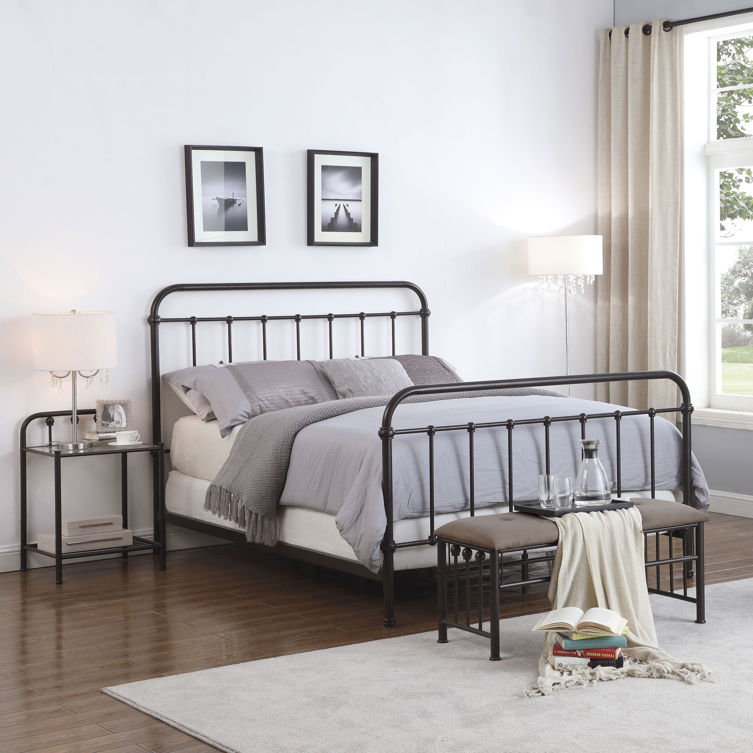 Livingston Metal Eastern King Open Frame Bed Dark Bronze — view 11