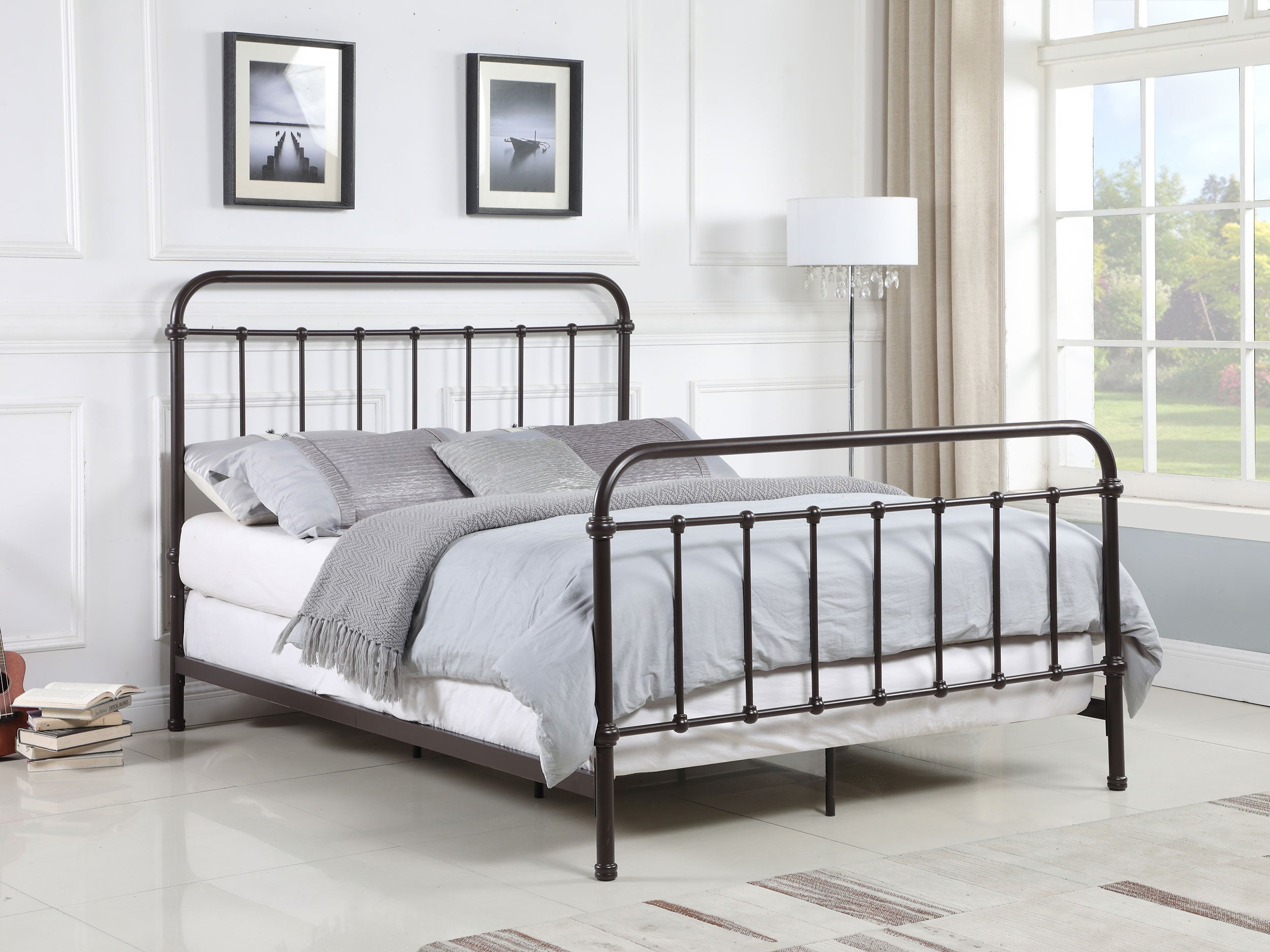 Livingston Metal Queen Open Frame Bed Dark Bronze — view 2